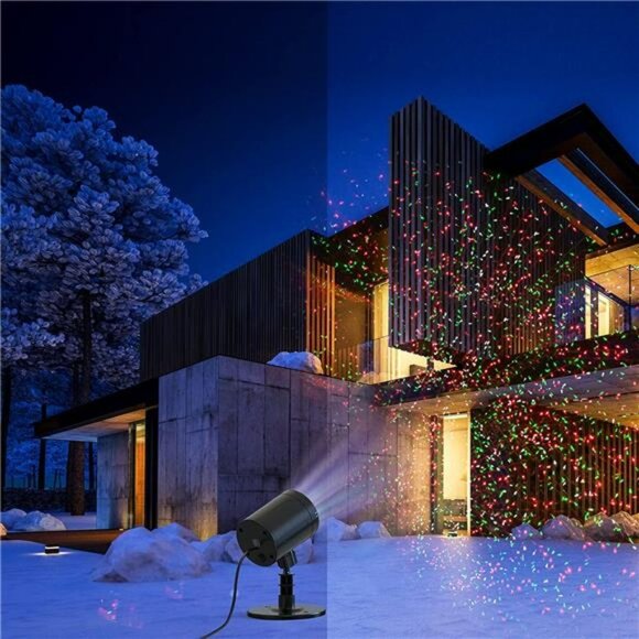 Christmas Projector Lights Outdoor, Elsture Red and Green Star Show Projection - Picture 3 of 6